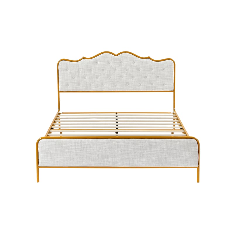 Full Queen King size metal frame bed bedroom