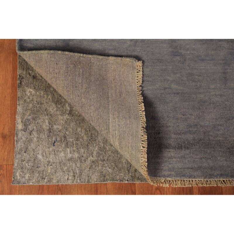 Gabbeh Modern Area Rug HandKnotted Strip Gray Wool Carpet 5'7" x 7
