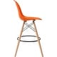 preview thumbnail 52 of 57, Counter Stool With Back Plastic Molded Wooden Eiffel Base For Kitchen Island Hotel Work High Chair