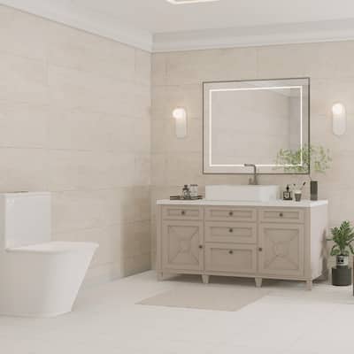 Merola Tile Habanera Bone 11-7/8" x 35-1/2" Fluted Ceramic Wall Tile