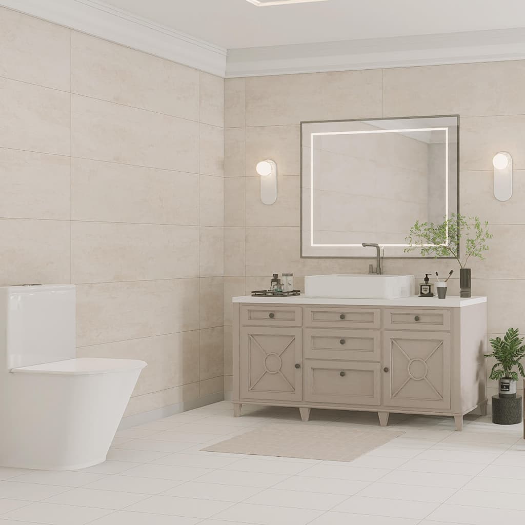 Merola Tile Habanera Bone 11-7/8" x 35-1/2" Fluted Ceramic Wall Tile