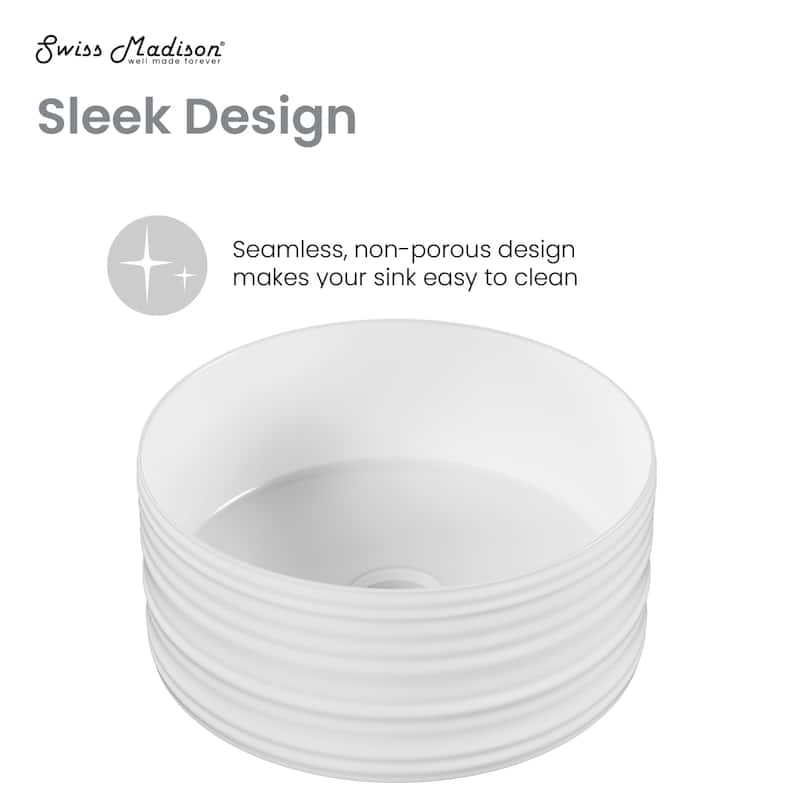 Swiss Madison SM-VS341 Adour 16-1/8" Circular Ceramic Vessel Bathroom
