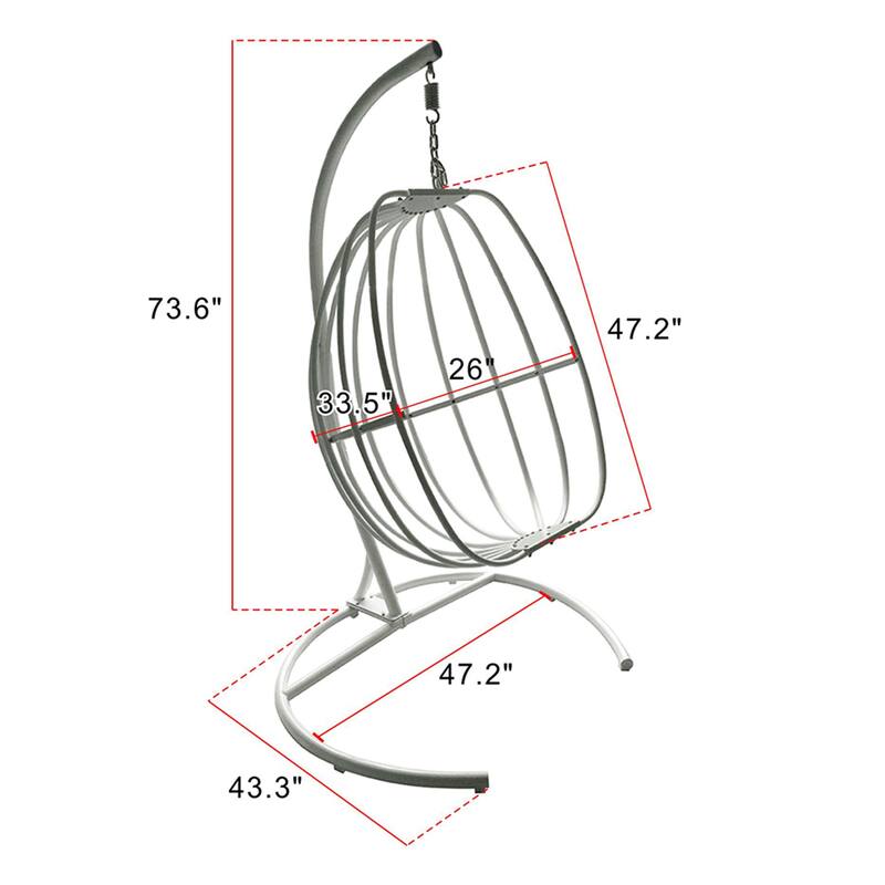 Hanging Egg Chair with Stand, Hammock Swing Chair with Hanging Kit,Orange