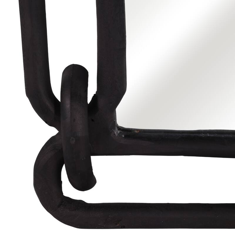 Rectangular Wall Mirror with Chain Link Design Frame - 48", Black - 48.0"