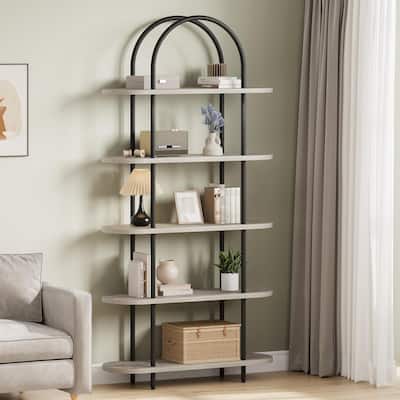 5-Shelf Bookcase, 71" Tall Metal Bookshelf,Modern Open Display Rack with Adjustable
