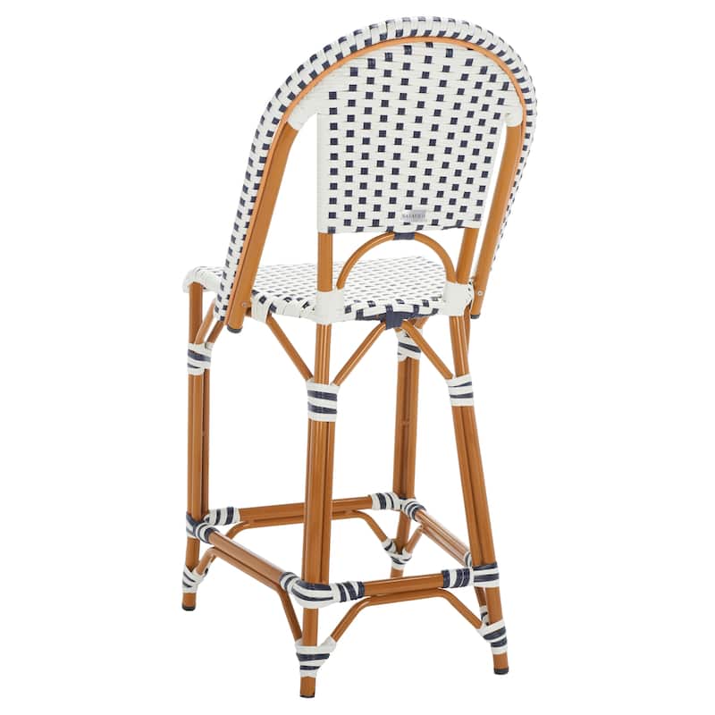SAFAVIEH Leonica Outdoor Bistro 25-inch Seat Height Counter Stool (Fully Assembled) - 20"W x 21"D x 43"H