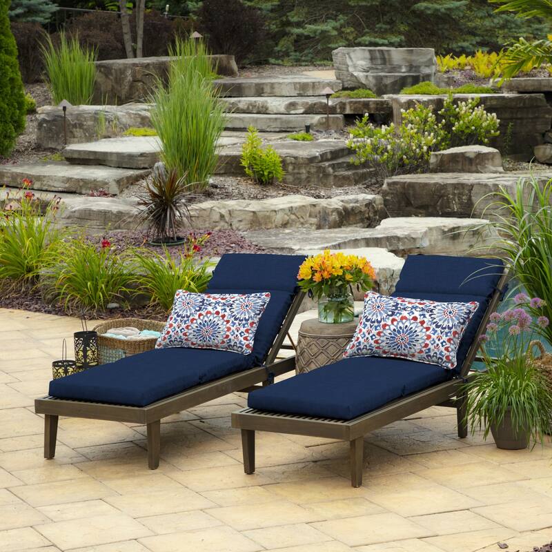 Arden Selections Leala Texture Outdoor Chaise Lounge Cushion