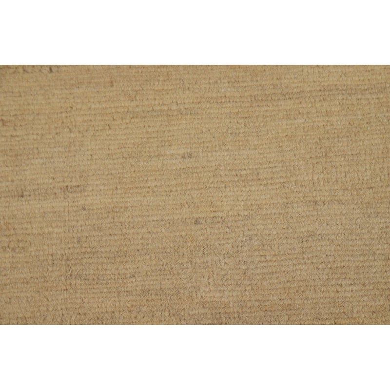 Muted Yellow Modern Gabbeh Oriental Area Rug Handmade Wool Carpet - 5'11"x 7'3"