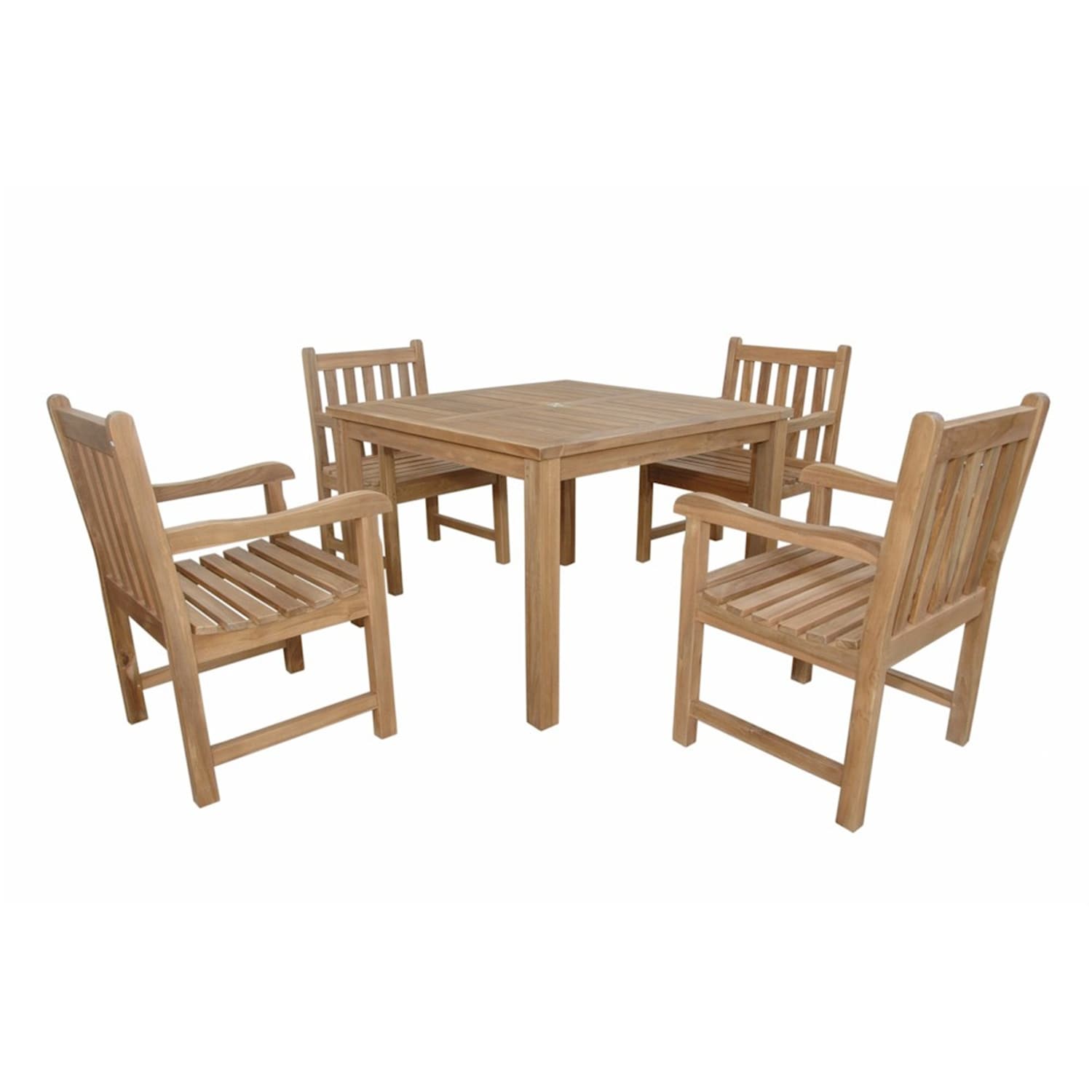 Outdoor Dining Set 5 Piece Teak Wood Patio Furniture Set