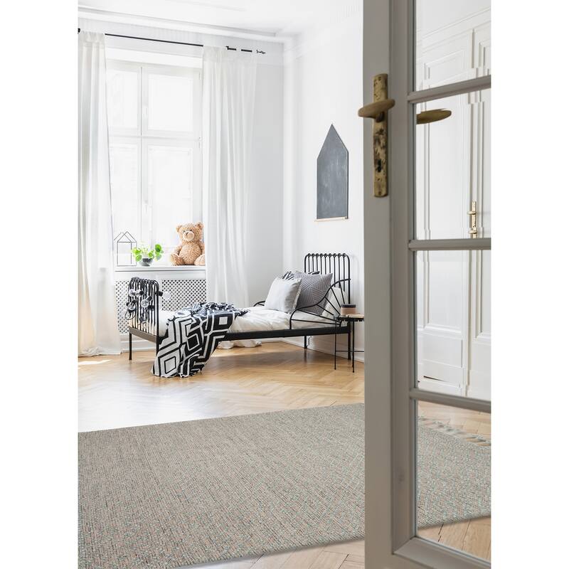 ECARPETGALLERY Braid weave Sienna Grey Wool Rug - 4'11 x 8'0