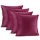 Nestl Solid Microfiber Soft Velvet Throw Pillow Cover (Set of 4) - 24" x 24" - Magenta