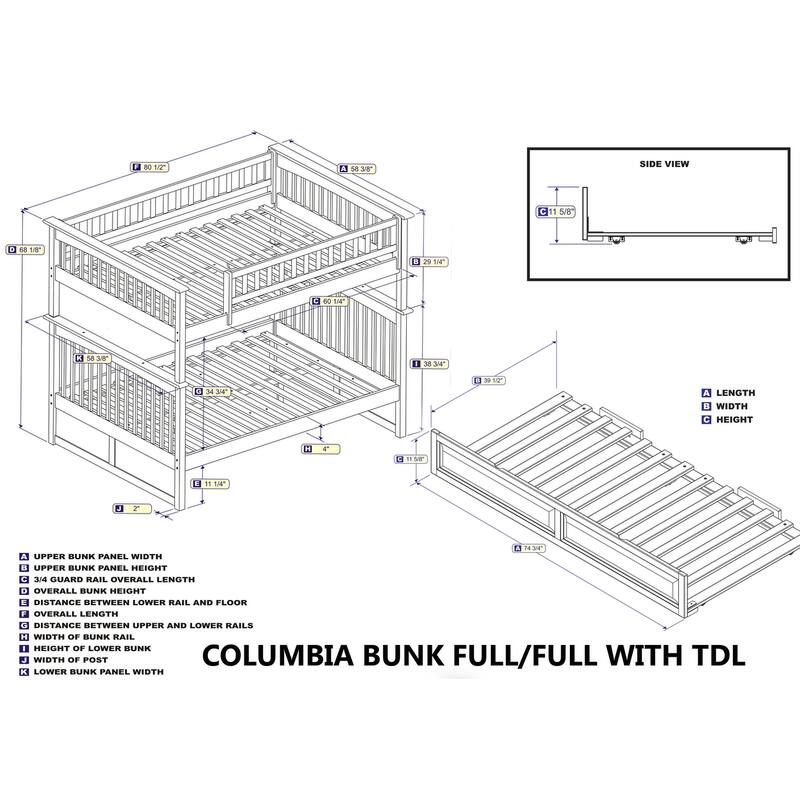 Bunk Bed with Trundle & Turbo Charger - Space Saving Twin Over Twin
