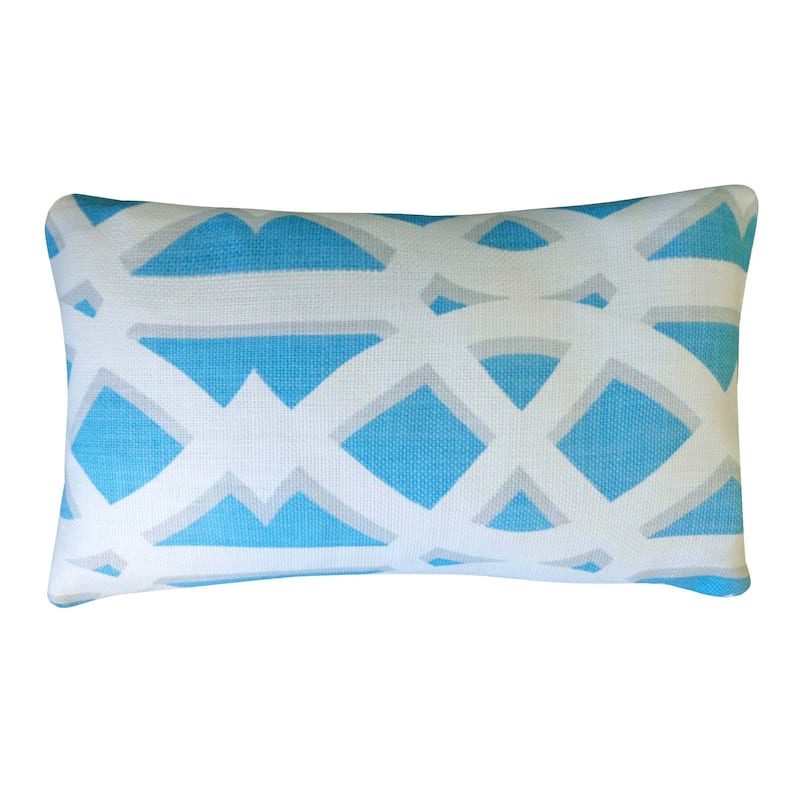 Jiti Indoor Geometric Patterned Cotton Accent Rectangle Lumbar Pillow 12 x 20
