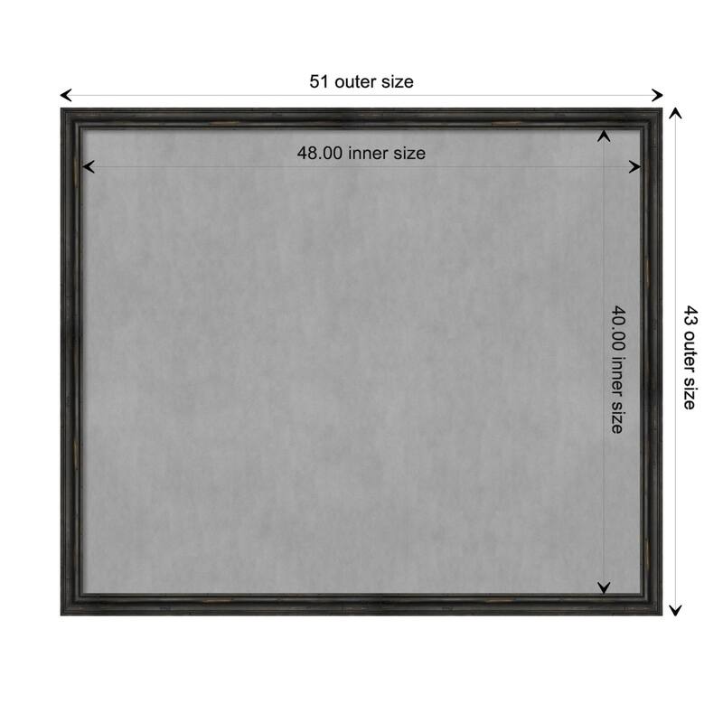 Amanti Art Rustic Pine Black Narrow Framed Magnetic Board - Board Size 48x40