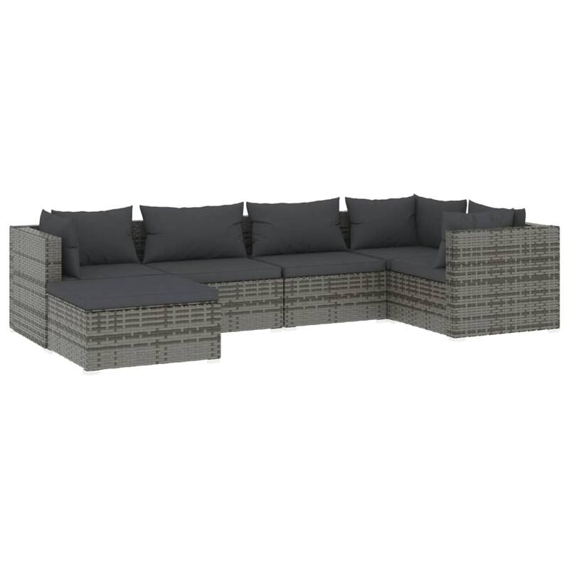 vidaXL Patio Lounge Set Outdoor Sectional Sofa Set Table Garden Poly Rattan - 27.6" x 27.6" x 23.8"