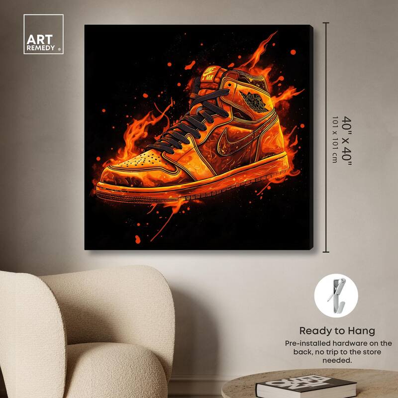 Jumpman on Fire I Canvas by Art Remedy, Gallery Wrapped