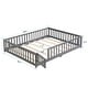 preview thumbnail 2 of 29, Solid Wood Platform Bed Frame with Fence，Queen/Full/Twin Size