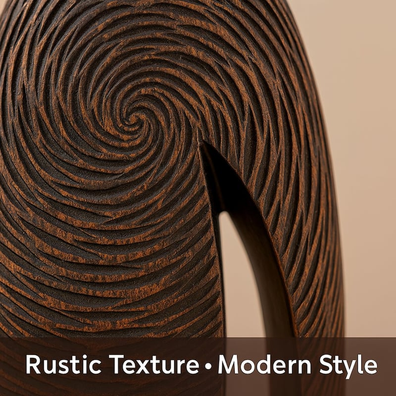 Aria Home Brown Textured Large Polyresin Vase Luxury Rustic Floor Decor