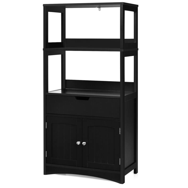 Gymax Bathroom Storage Cabinet w/Drawer Shelf Cupboard Floor Cabinet - See Details