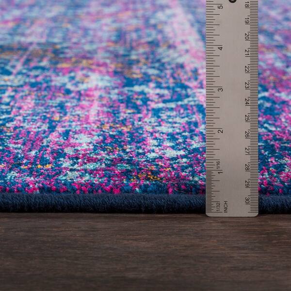 HauteHali Persian Distressed Purple/Blue Area Rug 2' x 3' On Sale