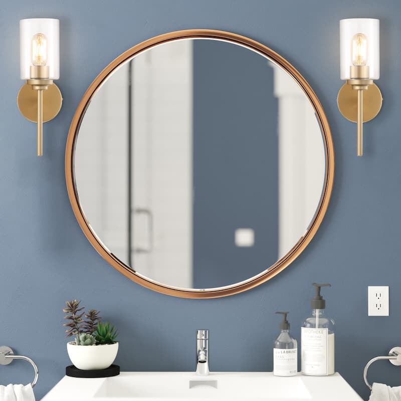 Juno 13" 1-Light Farmhouse Industrial Iron Cylinder LED Sconce, Oil Rubbed Bronze/Clear by JONATHAN Y - One