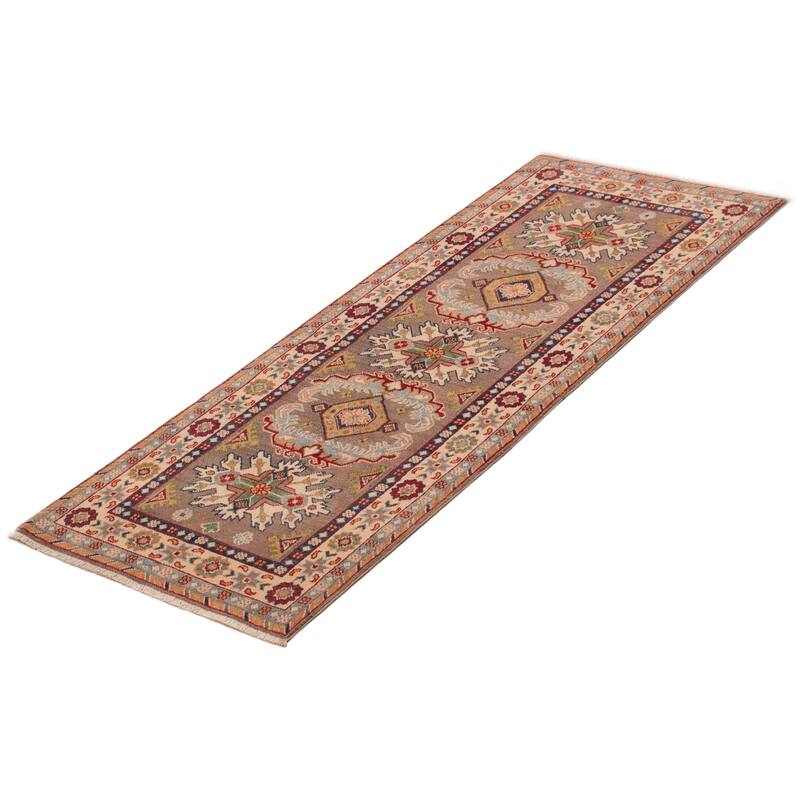 ECARPETGALLERY Hand-knotted Uzbek Ghazni Brown Wool Rug - 2'8 x 6'7