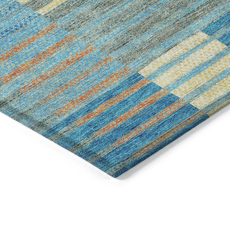 HomeRoots Striped Modern Rectangle Outdoor Rug