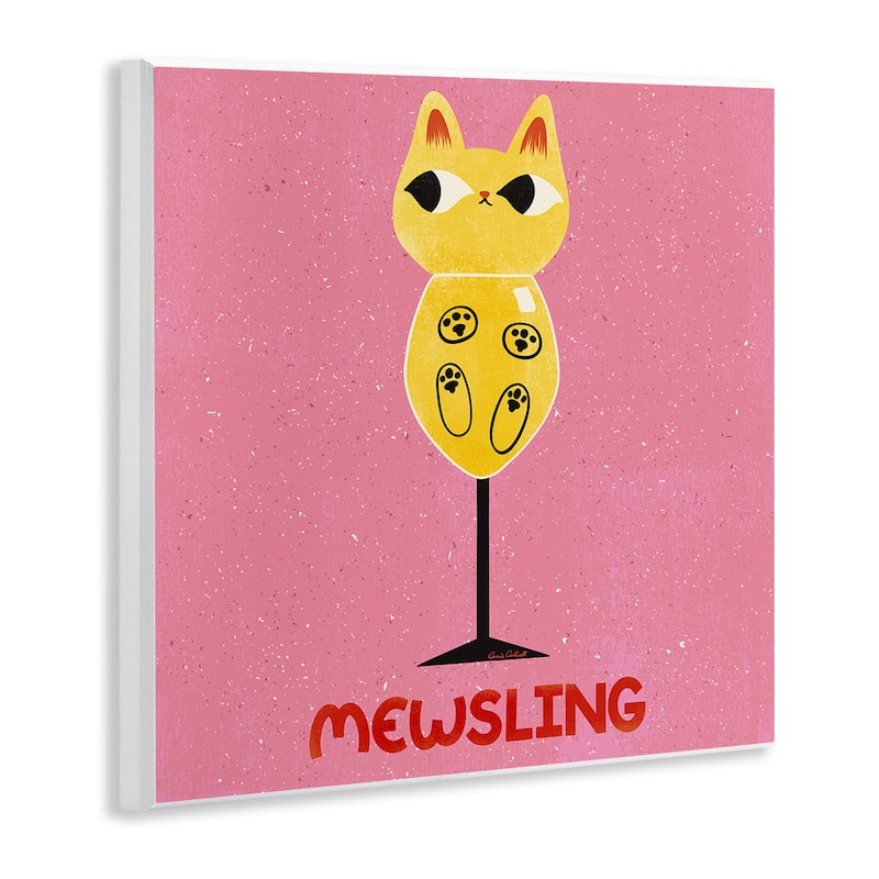 Stupell Mewsling Cat Wine Wall Plaque Art Design By Carrie Cantwell
