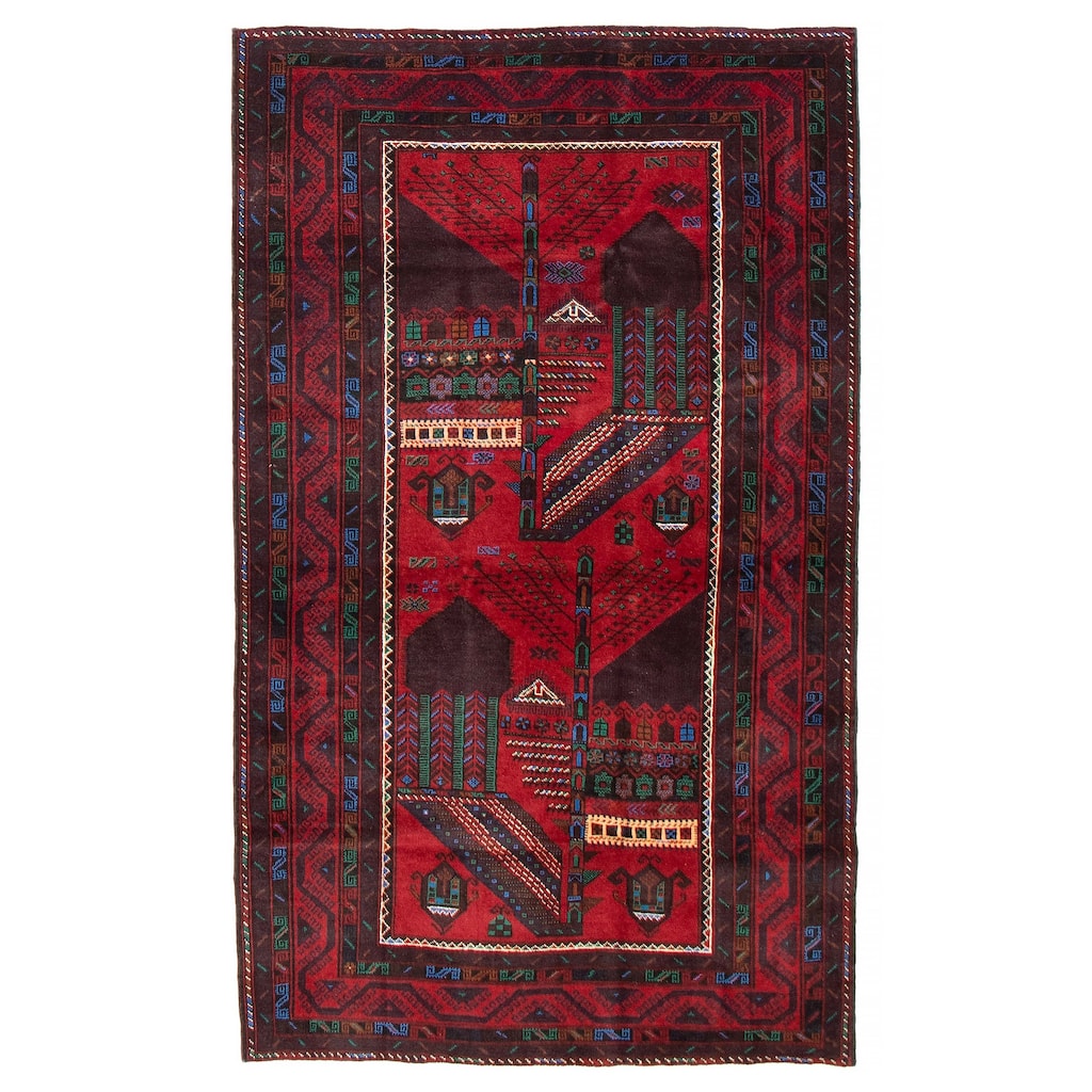 Teimani Red Rug 4'3" x 7'3" - 4'3 x 7'3