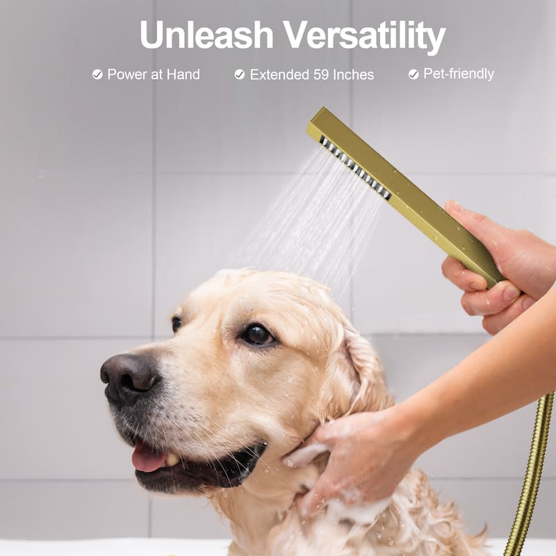 GRANDJOY 3-Function Thermostatic Shower System 12'' Rainfall Shower Head with Anti-Scald Valve