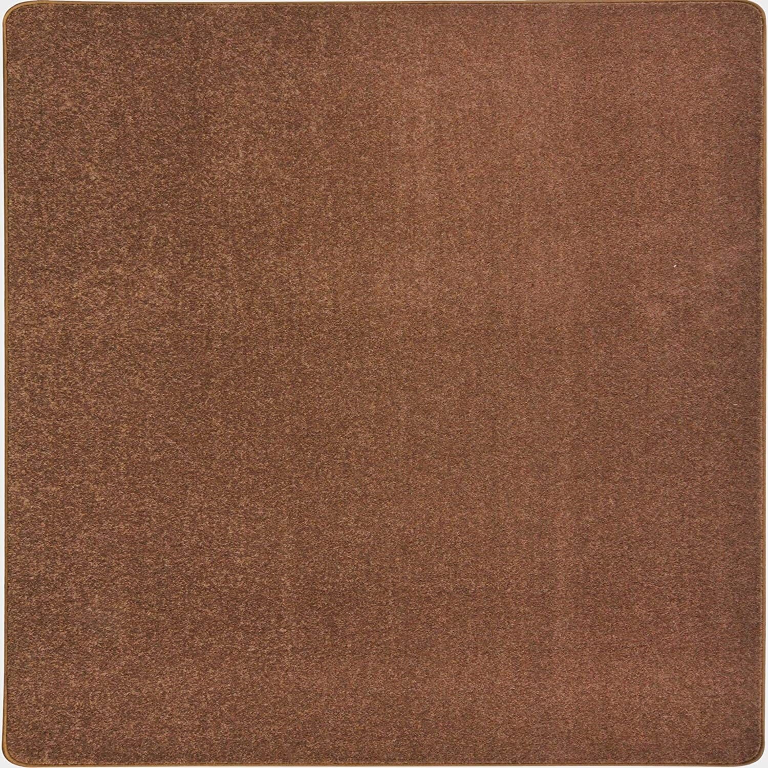 6'x6' area rug in Brown - durable soft decorative rug for home, living room & bedroom - 6' x 7'