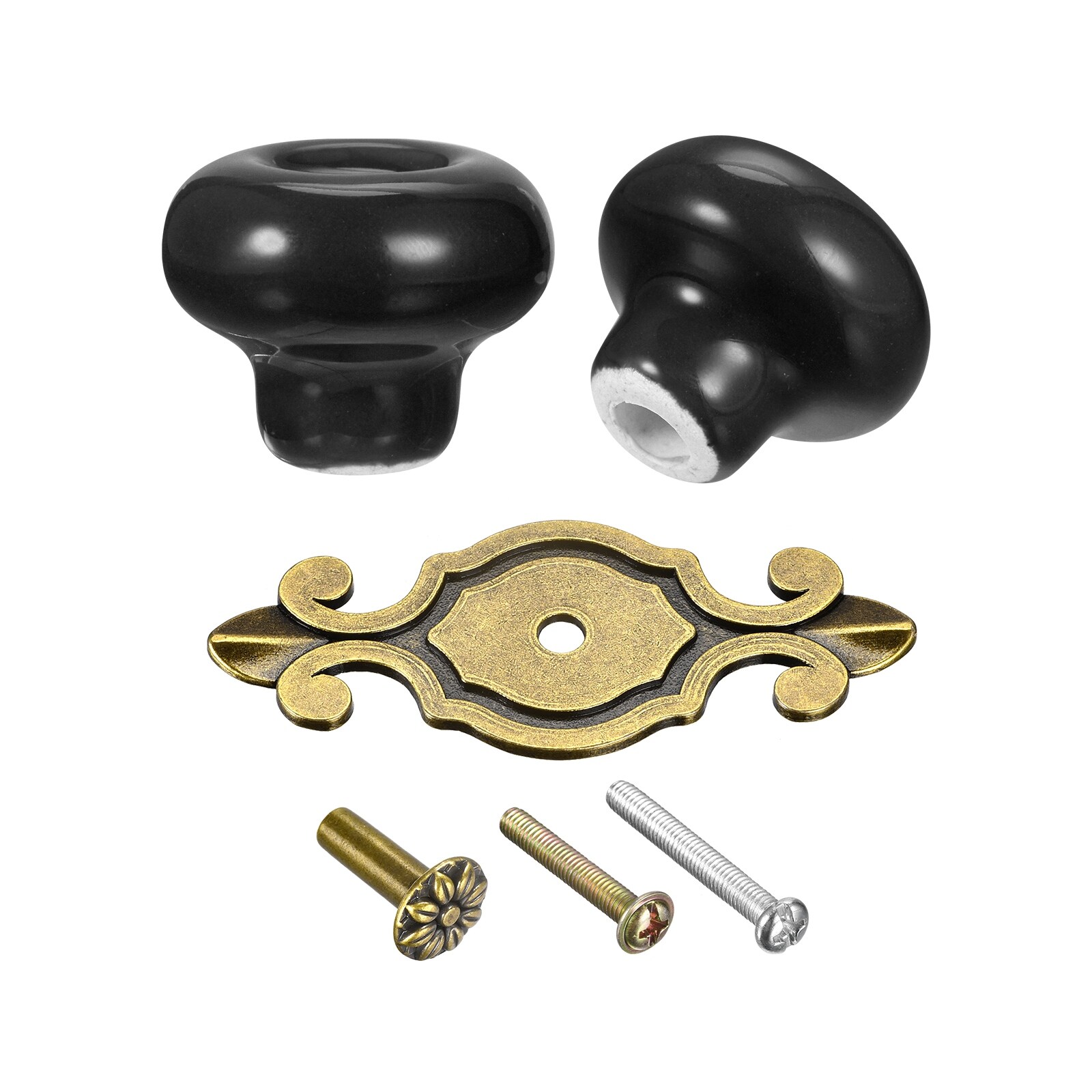 32x26mm Vintage Ceramic Drawer Knobs Pulls for Dresser Bronze/Black 2Pcs -  Bronze and Black - Bed Bath & Beyond - 36886693