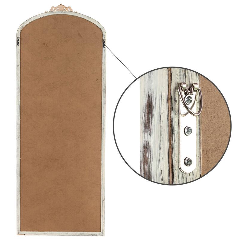 HomeRoots 67" White Solid Wood Framed Full Length Mirror - 27.51 in. x 66.81 in. x 1.57 in.