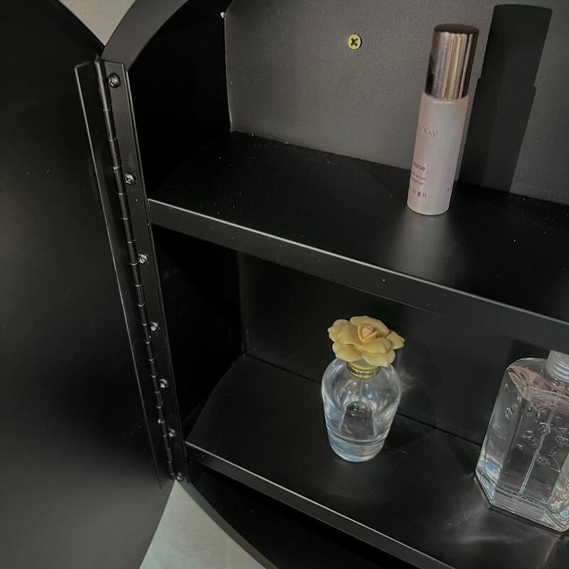 24"/30" Round Iron Medicine Cabinet with Mirror