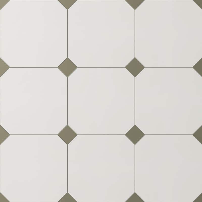 Merola Tile Vaudeville Octagon Nacar with Taco Oliva 7-7/8" x 7-7/8" Porcelain Floor and Wall Tile