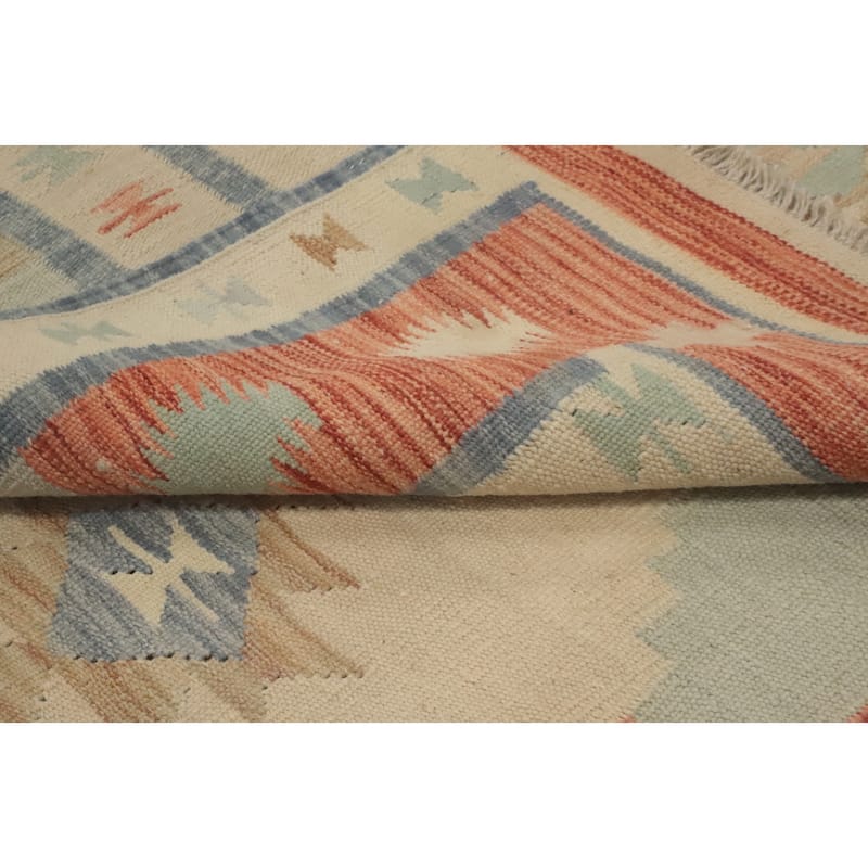 Hand Woven Southwestern Wool Beige Geometric Area Rug - 12' 9'' X 9' 9''