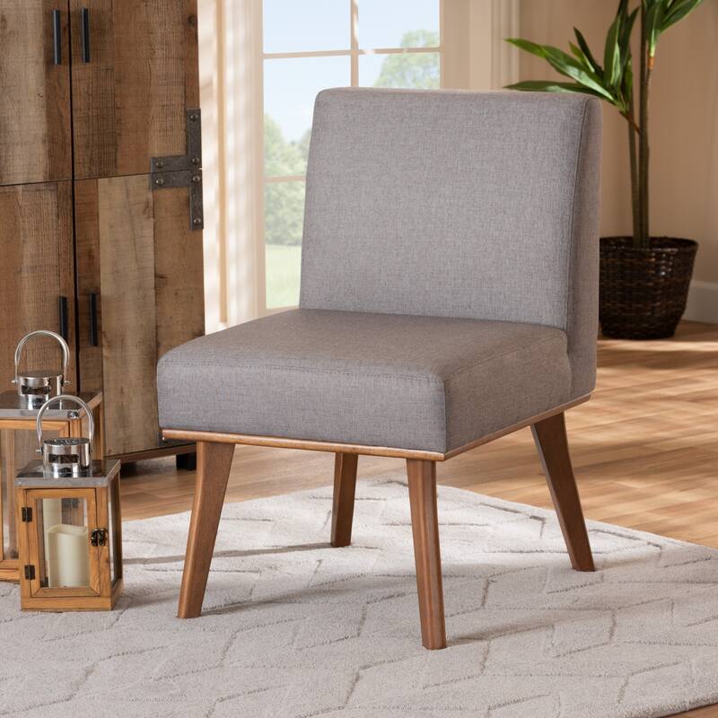 Odessa Grey Fabric and Walnut Brown Finished Wood Dining Chair