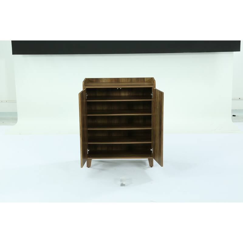 5-Tier Wooden Shoe Cabinet with Doors