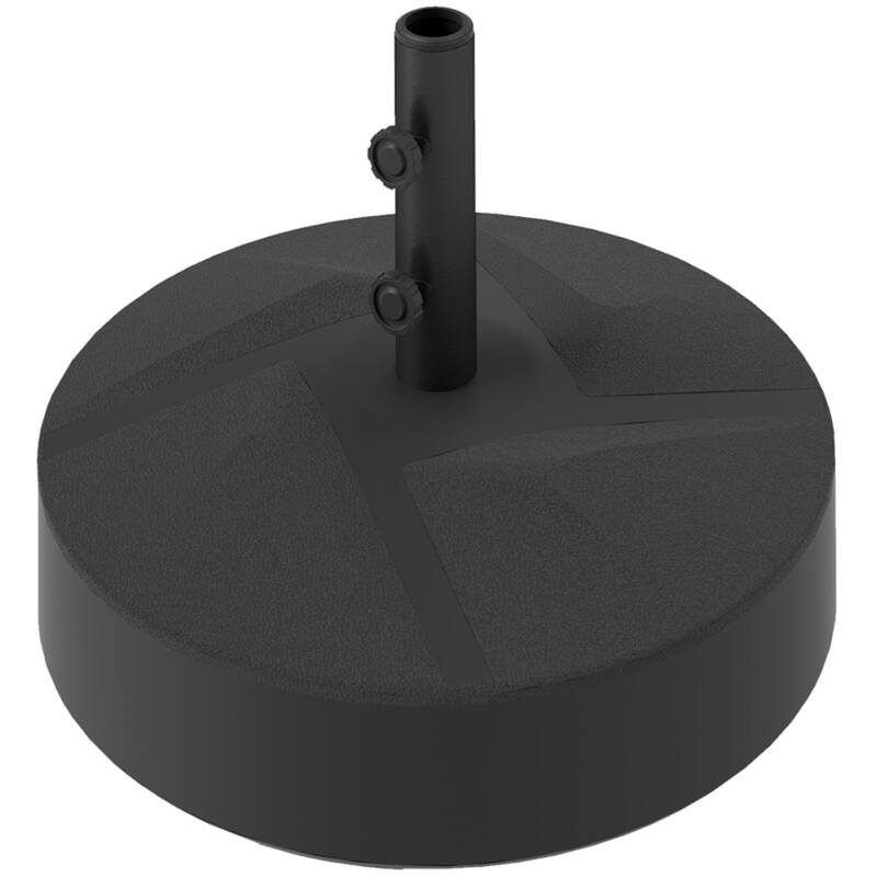 Heavy Duty Outdoor Garden Umbrella Base Adjustable Parasol Stand for Patio Poolside HDPE Plastic Sand or Water Fill - Black