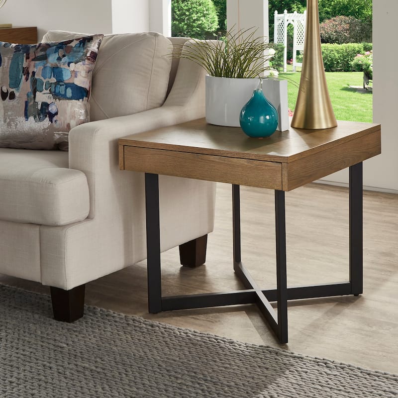 Eldersley Wood Finish End Table with One Drawer by iNSPIRE Q Modern