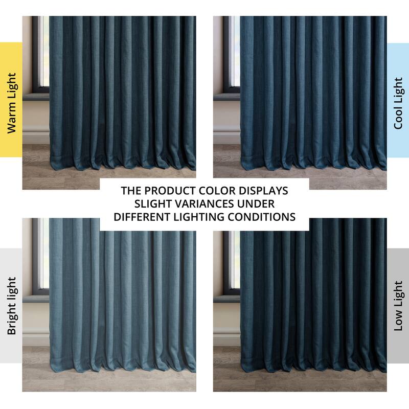 Exclusive Fabrics Faux Linen Extra Wide Room Darkening Curtains Panel - Versatile Privacy Drapery for Wide Windows (1 Panel)