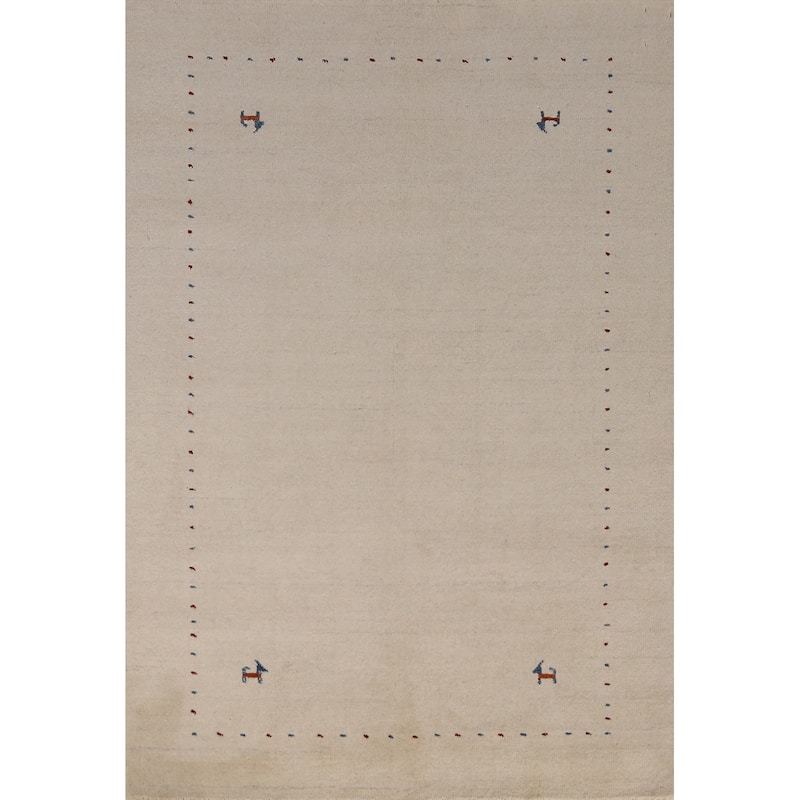 Little Animals Tribal Gabbeh Indian Rug Hand-Knotted Wool Carpet - 4'0" x 6'0"
