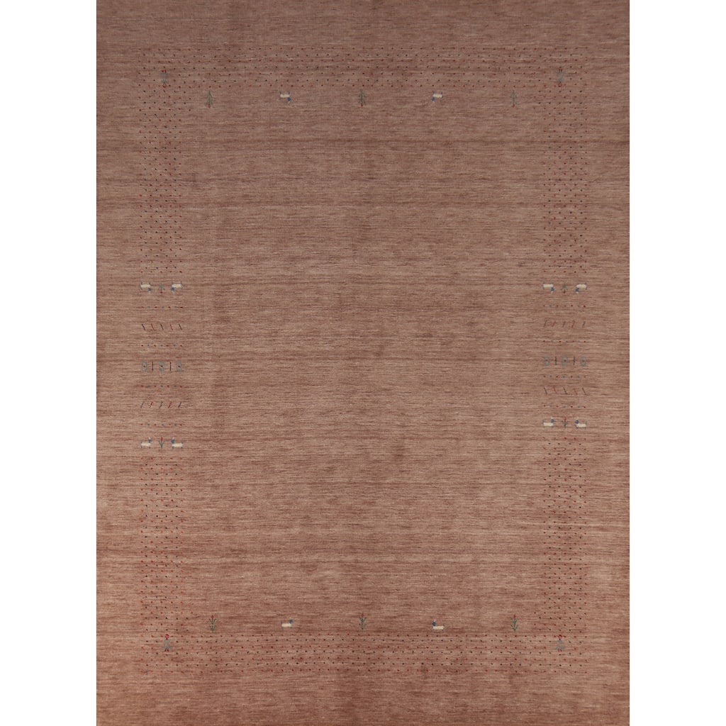 Hand Knotted Oriental 100% Wool Carpet Tribal Tribal Brown Gabbeh Area Rug - 9' 11'' X 8' 0''
