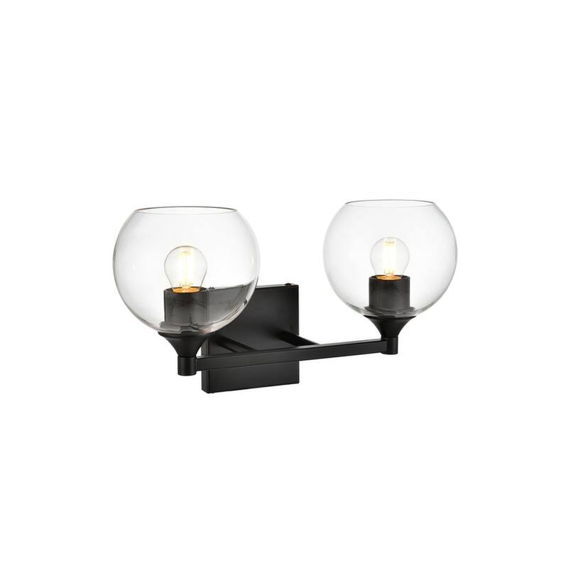Felz 1 Light Black and Clear Bath Sconce