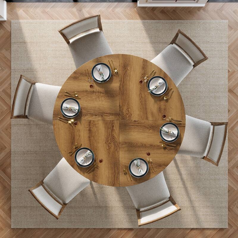 Wood Dining Table, Round Kitchen Table, Living Room Bistro Dinner Accent Table