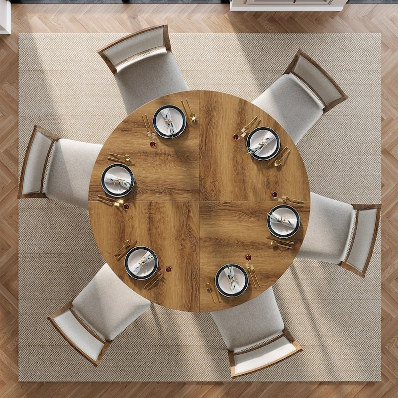 Wood Kitchen Table, Round Dining Table, Living Room Bistro Dinner Accent Table