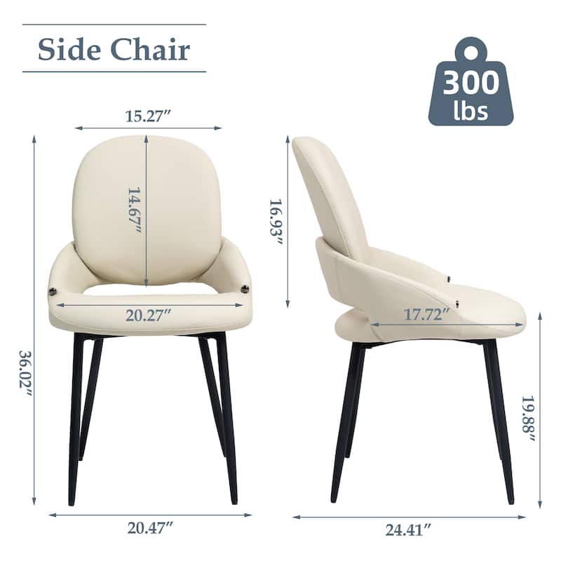 XINMICS Faux Leather Upholstered Dining Chairs Set of 2/4/6