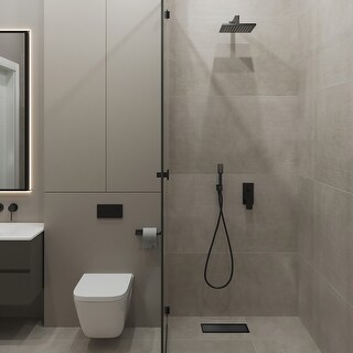 12 Inch Offset Linear Shower Drain Matte Botswana