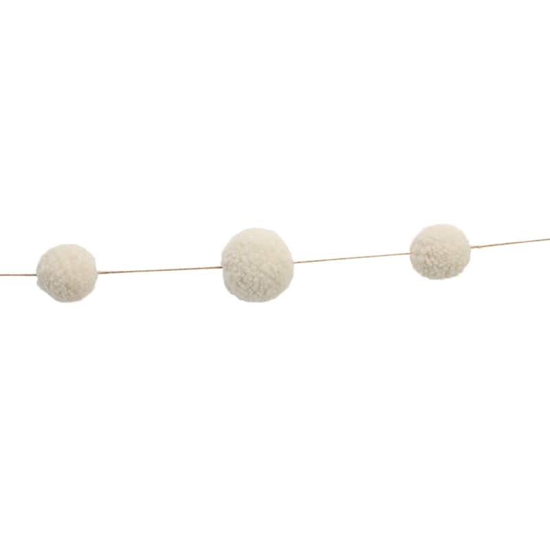 Pom Pom Artificial Christmas String Garland - 6' x 2" - Unlit - Set of 2