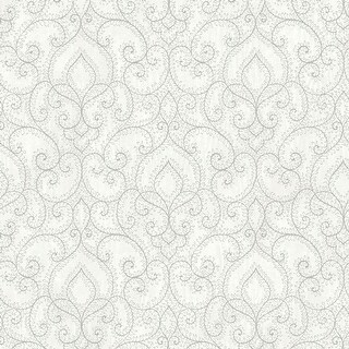 Seabrook Designs Fay Scroll Unpasted Wallpaper - 20.5 in. W x 33 ft. L ...